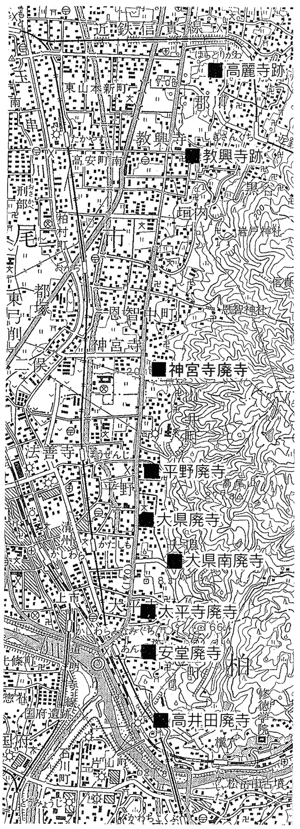 教興寺・高麗寺地図